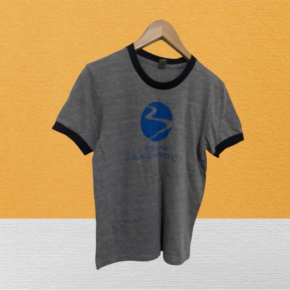 Alternative Earth Other - Alternative Earth Men's Size M Gray and Black Ringer Tee with Beachbody Logo